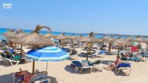 Relaxing turqoise water and sandy beach! Cala Millor. Beach Walking Tour Mallorca. Majorca 2022