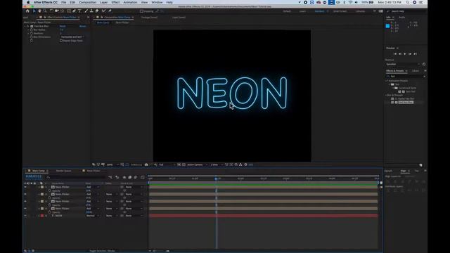 Creating the Neon Sign   Neon Text Animation   After Effects