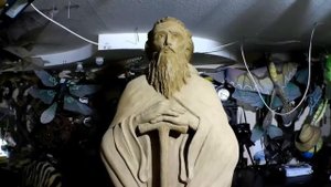 Скульптура из арт бетона Святой Пафнутий.