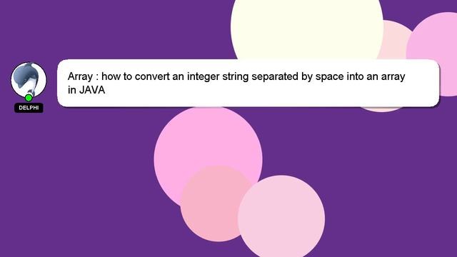 Array : how to convert an integer string separated by space into an array in JAVA смотреть онлайн