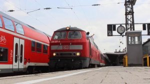 BR218 457 bei der Ausfahrt in München HBF