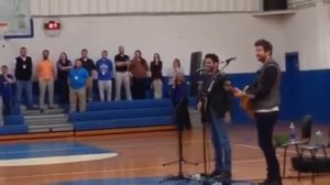 Thomas Rhett and Brett Eldredge perform at Betsy Layne High School