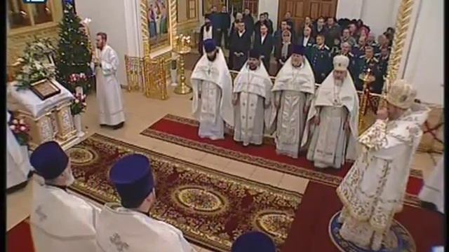 Торжественное богослужение в кафедральном соборе Рождества Христова, г.Омск смотреть онлайн