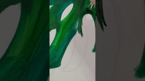 Рисуем лист монстеры на стене. акрил