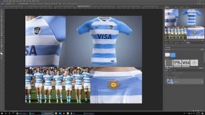 How to use a Rugby uniform photoshop template to design argentina's jersey