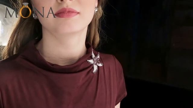 Брошь «Морская звезда» с розовыми кристаллами Сваровски смотреть онлайн