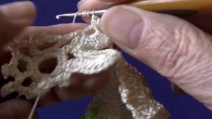 Воротник брюггским кружевом крючком. Часть 2.