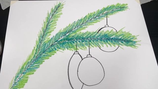 Рисуем ветку с елочными игрушками смотреть онлайн