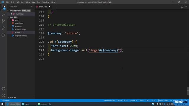 Learn SASS In Arabic 2021 - #09 - Interpolation смотреть онлайн