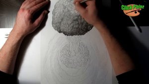 Как нарисовать  3D рисунок на бумаге карандашом ядерный взрыв How to draw 3D nuclear explosion