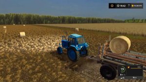 Farming Simulator 2017. Нестеровка. Трактор Беларус МТЗ-80. Прицеп ПТС-12.