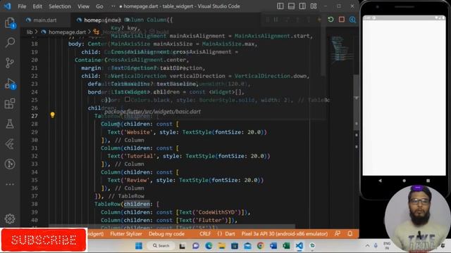 How To make table widget in flutter |Flutter Tutorial| 2023