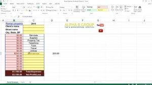 Excel tutorial video for rentals - Alpha B