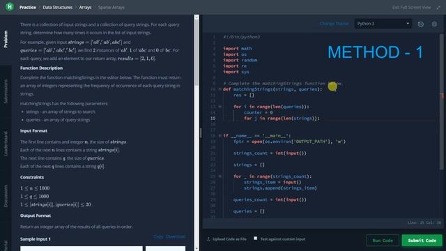 HackerRank Problem Solution || Sparse Arrays || Python смотреть онлайн