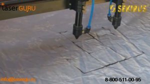 Лазерная резка ткани на станке с CCD камерой и автоподачей материала