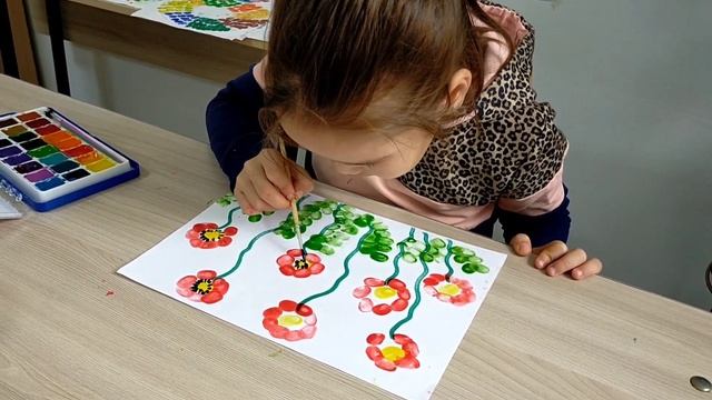 Рисование большим пальцем руки“«Красные маки» смотреть онлайн