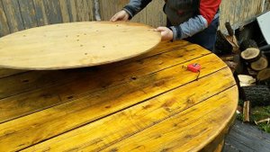 стол для дачи из катушки своими руками.