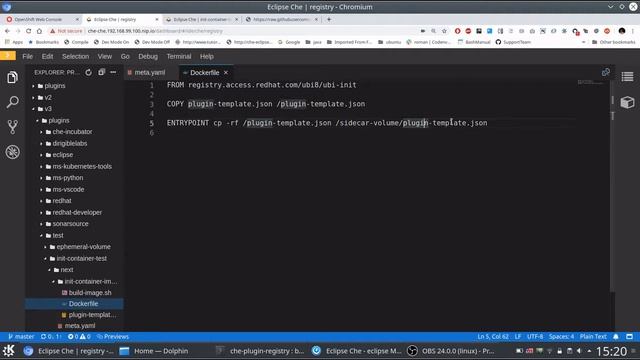 Init container for Eclipse Che plugin смотреть онлайн