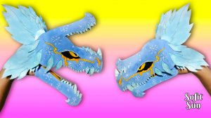 Ледяной дракон с тремя челюстями из бумаги на руку. DIY Sofit Sun