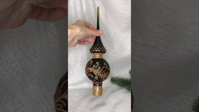 Арт. ВР9  Верхушка расписная черная матовая