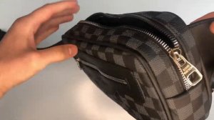 Сумка мужская бананка Louis Vuitton Луи Виттон серая
