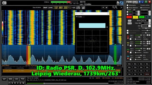 25.05.2021 17:21UTC, [Es], Radio PSR, Германия, 102.9МГц, 1739км