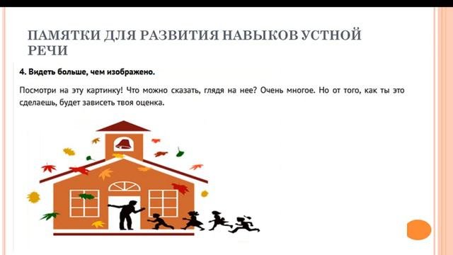 Ориентировочная основа действий для развития навыков устной речи
