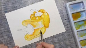 Как нарисовать перец акварелью. Рисую перец. Рисую акварелью. Скетчинг для новичков.