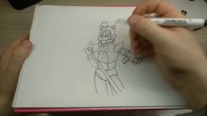 Как нарисовать Глэмрок Фредди из игры FNAF