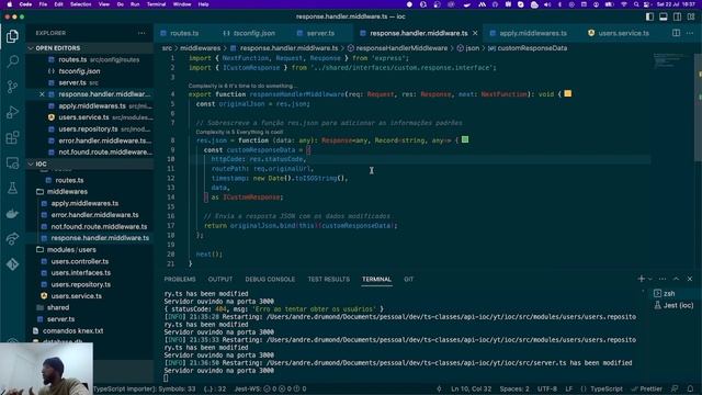 Node.js e princípios SOLID na prática - 12 Middleware Custom Response