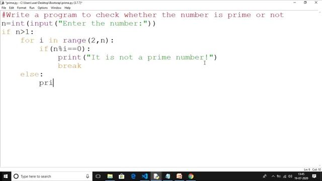 Prime Number or Not in Python | Python for Beginner | Code Generator | CG.