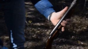 Лесной тир.Стреляем из пневматики по воздушным шарикам наполненным мукой