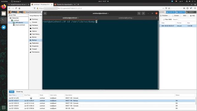 Создание и восстановление резервной копии в Proxmox  UnixHost
