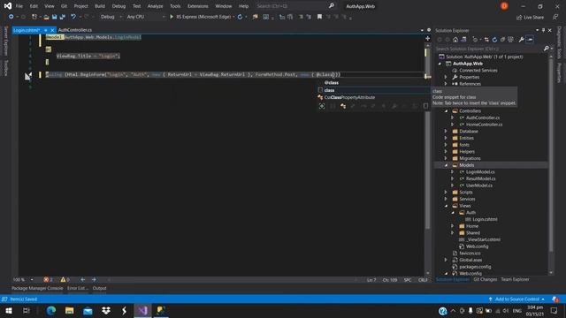 ASP.Net MVC User Login and Registration Code First Approach