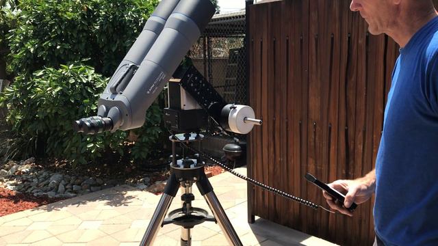 iOptron AZ Mount Pro demo with APM 120 big binoculars смотреть онлайн