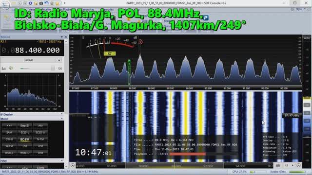 11.05.2023 07:46UTC, [Es], Radio Maryja, Польша, 88.4МГц, 1407км