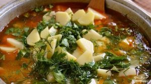 Картошка со свининой в казане