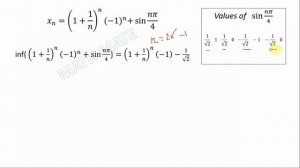 x = (1+1/n)^n*(-1)^n+sin(n*pi/4) | Demidovich 112