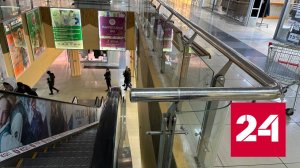 Падение ребенка с эскалатора в ТЦ попало на камеру наблюдения - Россия 24