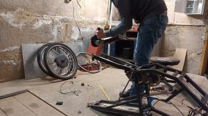 Установил мотор колесо на Электромотоцикл Х000w!