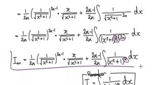 Video 2034.50 - Recursion Formula - Integrate 1/(x^2+1)^n - (Part 2/2)