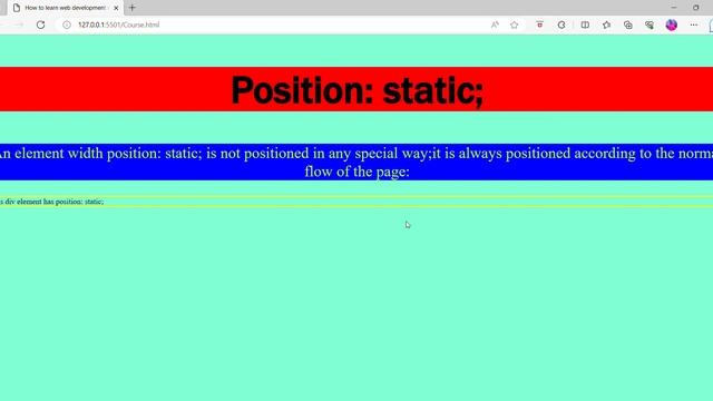 web development roadmap 2023 // position: static
