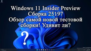 Обзор самой новой Windows 11 Insider Preview Сборка 25197. Проблемы и как они решаются!!!