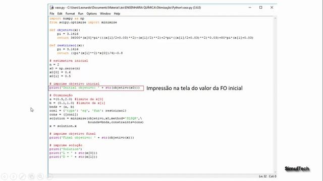 Otimização não linear com restrições com a rotina minimize do Python - Ex.: Cálculo de um tanque смотреть онлайн