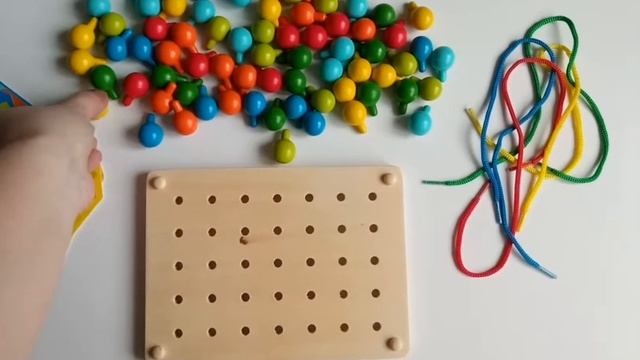 Мозаика-шнуровка 2 в 1, Мир деревянной игрушки смотреть онлайн