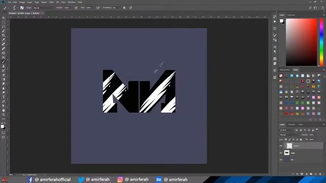 Photoshop CC 2018 : Create A Text Logo With Brush смотреть онлайн