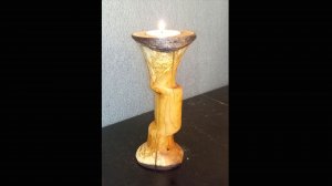 Получилось! Было страшно, но я сделал :) Подсвечник эксцентрик. Яблоня. Работа по дереву.
