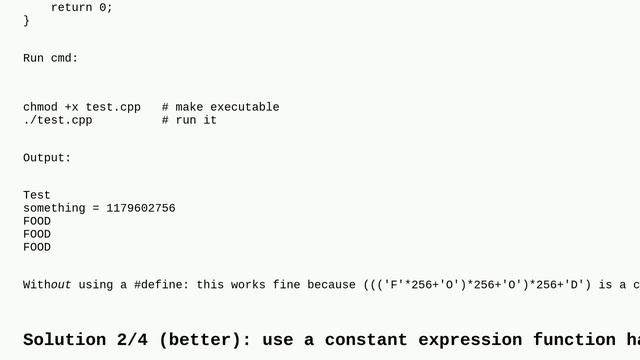 Use a char[4] or char[8] as a constant int? смотреть онлайн