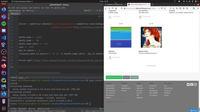 Searching Album of The Year using Python, PySelenium, and Docker смотреть онлайн