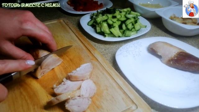БОМБИЧЕСКИЙ СаЛаТ из Простых Продуктов.Без варки ингредиентов#рецептынакаждыйдень#салатскурицей#